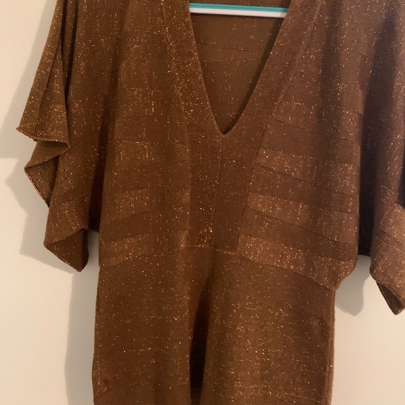 two-one-two New York Size M Brown Sparkle Knit Y2K - Picture 3 of 7